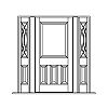 4-Panel door with single lite over single panel sidelites
Panel- Raised
Glazing- SDL