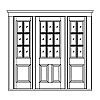 9-Lite over 2-panel door with 6-lite over single panel sidelites
Panel- Raised
Glazing- TDL