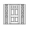 6-Panel door with Single lite with shelf over single panel sidelites
Panel- Raised
Glazing- IG decorative
