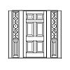 6-Panel door with Single lite with shelf over single panel sidelites
Panel- Raised
Glazing- IG decorative