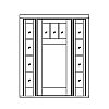 3-Lite over single panel door with 4-Lite sidelites
Panel- Flat
Glazing- SDL