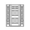2-Lite over 4-Panel door with single lite with shelf over single panel sidelites
Panel- Raised
Glazing- IG