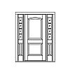 2-Panel door with 4-Lite over single panel sidelites
Panel- Raised
Glazing- SDL