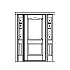 2-Panel door with 4-Lite over single panel sidelites
Panel- Raised
Glazing- SDL