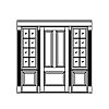 3-Panel door with 8-Lite over single panel sidelites
Panel- Raised
Glazing- SDL