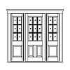 9-Lite over 2-panel door with 6-Lite over single panel sidelites
Panel- Raised
Glazing- TDL