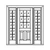 9-Lite over 2-Panel door with 10-Lite sidelites
Panel- Raised
Glazing- SDL