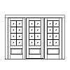 8-Lite over single panel door with 8-Lite over single panel sidelites
Panel- Raised
Glazing- SDL