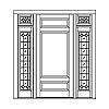 3-Panel door with 2-tier 2-Lite sidelites
Panel- Raised
Glazing- IG decorative