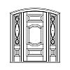 3-Panel segment top door with 11-Lite over single panel sidelites
Panel- Raised
Glazing- SDL