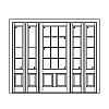 12-Lite over 2-panel door with 4-Lite over single panel double sidelites
Panel- Raised
Glazing- SDL