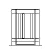 Single panel plank door with single panel plank sidelites
Panel- v-groove
Glazing- none