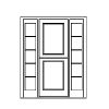 2-panel dutch door with 5-lite sidelites
Panel-raised
Glazing- SDL