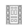 7 panel door with single lite over single panel, decorative
Panel-raised
Glazing- SDL
