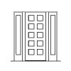 10-lite single door with single lite sidelites
Panel-none
Glazing- SDL
