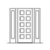 10-lite single door with single lite sidelites
Panel-none
Glazing- SDL