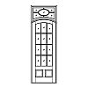 12-Lite over 2-panel segment top door with 5-Lite transom
Panel- Flat
Glazing- SDL IG