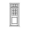 9-Lite over single panel door with 3-Lite transom
Panel- Raised
Glazing- SDL 9-Lite over single panel door with 3-Lite transom
Panel- Raised
Glazing- SDL