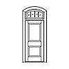 2-Panel door with 4-Lite segment top transom
Panel- Raised
Glazing- SDL segment top