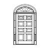 2-Lite over 6-Panel door with single lite eliptical top transom
Panel- Raised
Glazing- IG decorative 2-Lite over 6-Panel door with single lite eliptical top transom
Panel- Raised
Glazing- IG decorative