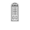 12-Lite over 2-panel door with 3-Lite half-round top transom
Panel- Raised
Glazing- SDL 12-Lite over 2-panel door with 3-Lite half-round top transom
Panel- Raised
Glazing- SDL