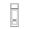 1-lite over single panel door with single lite transom
Panel- Raised
Glazing- IG decorative, frosted